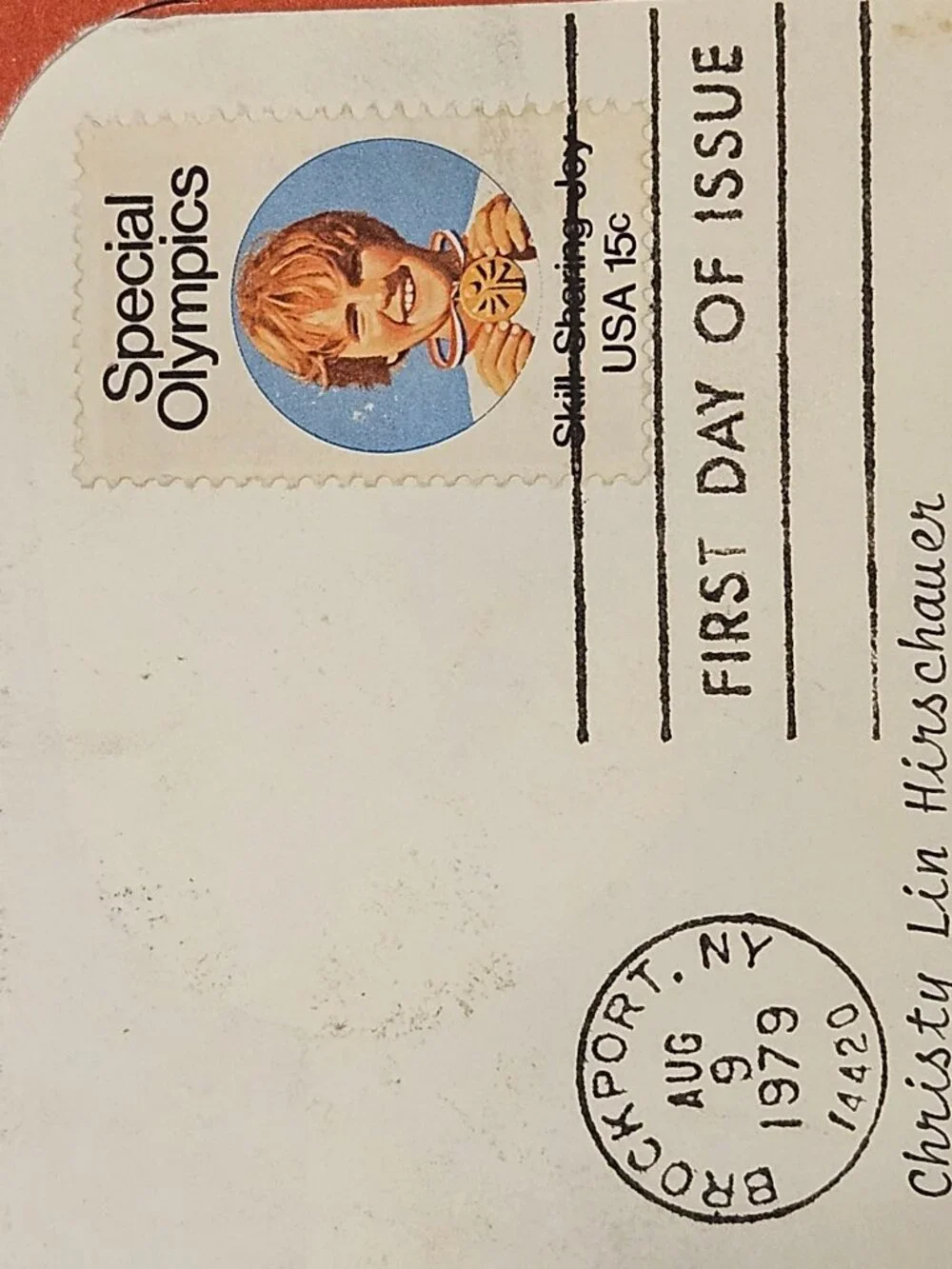RARE COLLECTIBLE USPS 1ST DAY ISSUE SPECIAL OLYMPICS MENTALLY RETARDED STAMP FDC